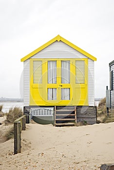 Yellow beach hut