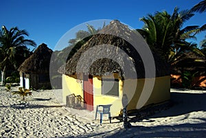 Yellow beach hut