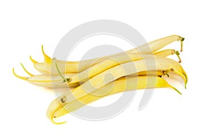 Yellow beans on white background