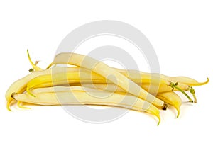 Yellow beans on white background