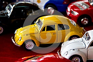 Yellow beatle toy car photo