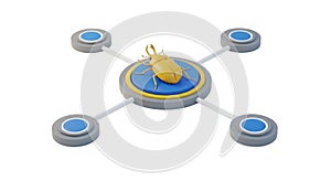 Yellow Beetle on a Network Hub