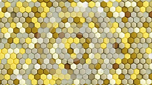 Yellow beige abstract background with hexagons. 3d illustration, 3d rendering