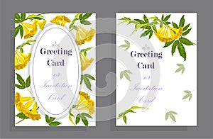 Yellow bell flower Greeting card