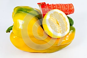 Yellow Bell Pepper with Green Stripe