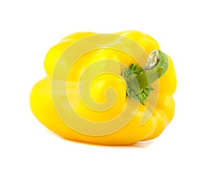 Yellow bell pepper isolated on white background.