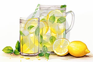 Yellow beverage fruit cold drink background lemonade refreshment lemon fresh summer