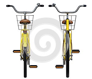 Yellow Bicycle Front and Back View
