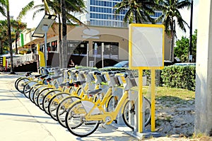 Yellow bicycle rental