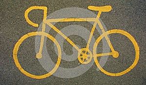 Yellow bicycle sign