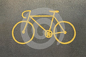 Yellow bicycle sign