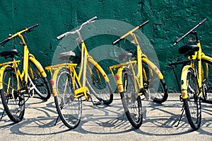 Yellow bicycles