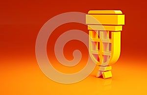 Yellow Billiard pocket icon isolated on orange background. Billiard hole. Minimalism concept. 3d illustration 3D render