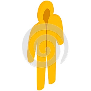 Yellow biohazard protective suit icon