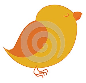 A yellow bird , vector or color illustration