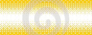 Yellow bitmap gradient texture. Fading pixelated 8 bit gradation pattern. Repeating dither halftone background. Raster