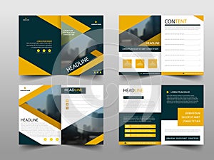 Yellow black abstract annual report Brochure design template vector. Business Flyers infographic magazine poster.Abstract layout