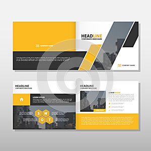 Yellow black annual report Leaflet Brochure Flyer template design, book cover layout design, abstract business presentation