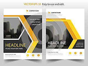 Yellow black annual report Leaflet Brochure Flyer template design, book cover layout design, abstract business presentation