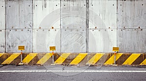 Yellow and Black Barricade Along Roadside