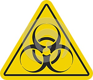 Yellow and black biohazard warning sign - vector