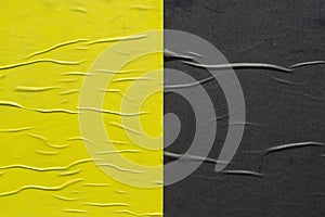 Yellow and black creased poster texture