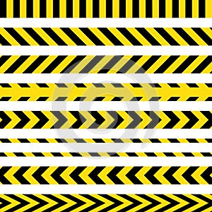 Yellow and black danger ribbons