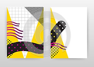 Yellow black design for annual report, brochure, flyer, poster. Abstract white background vector illustration for flyer, leaflet,