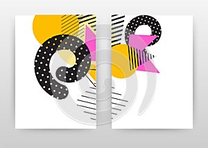 Yellow black design for annual report, brochure, flyer, poster. Abstract white background vector illustration for flyer, leaflet,