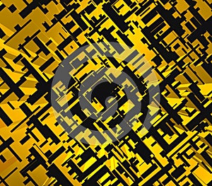 Yellow and black geometric coposition of geometrical background