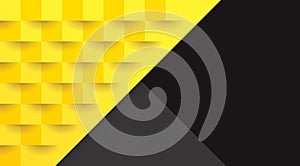 Yellow and black geometric pattern, abstract background template.