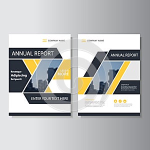 Yellow black geometric Vector annual report Leaflet Brochure Flyer template design, book cover layout design