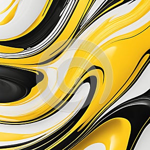 Yellow,black ink splashes isolated on white background
