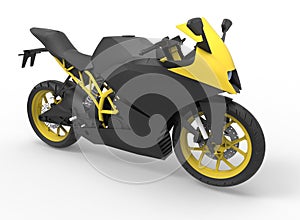 Yellow and black motorcycle photo