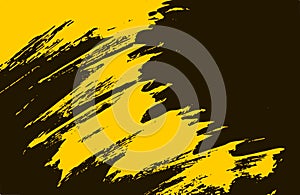 Yellow and black paint brush strokes background