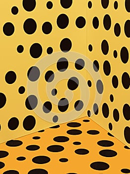 Yellow and black pattern with circles