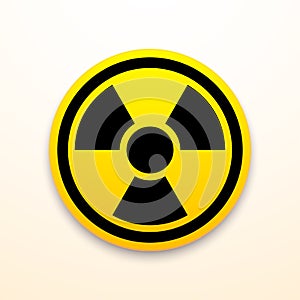 Yellow and black radiation symbol isolated on white background