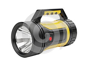 Yellow and black rechargeable flashlight