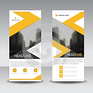 Yellow black roll up business brochure flyer banner design , cover presentation abstract geometric background, modern publication