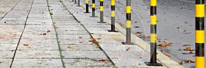 Yellow Black Street Posts