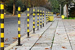 Yellow Black Street Posts