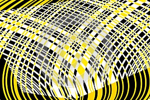 Yellow and black striped background. Bright pattern with lines. Vector illustration