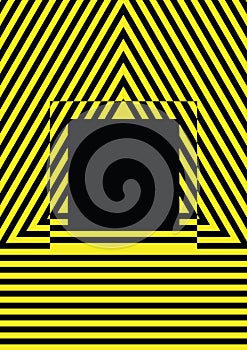 Yellow and black stripes potential danger template