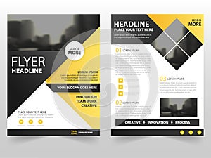 Yellow black triangle business Brochure Leaflet Flyer annual report template design, book cover layout design