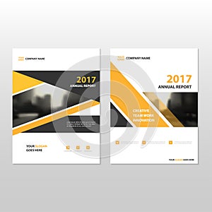 Yellow black triangle Vector annual report Leaflet Brochure Flyer template design, book cover layout design