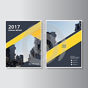 Yellow black Vector annual report Leaflet Brochure Flyer template design, book cover layout design