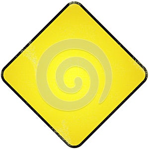 Yellow blank road sign.