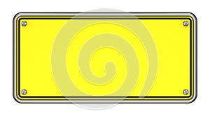 Yellow blank sign 3D