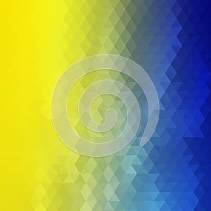 Yellow - blue background of the triangles. mosaic background. Ukrainian flag. eps 10