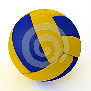 Yellow and blue ball. 3D image